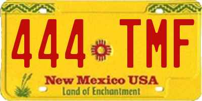 NM license plate 444TMF
