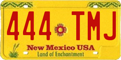 NM license plate 444TMJ