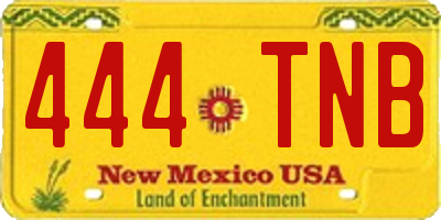 NM license plate 444TNB