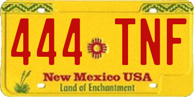 NM license plate 444TNF