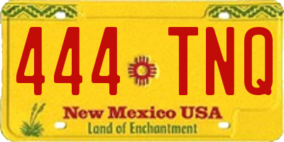 NM license plate 444TNQ