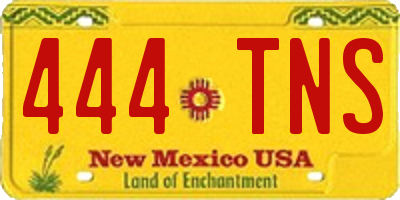 NM license plate 444TNS