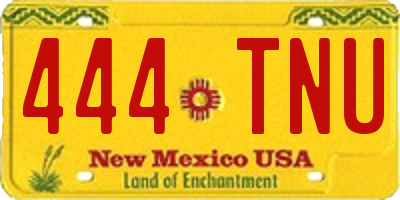 NM license plate 444TNU