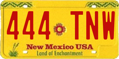 NM license plate 444TNW
