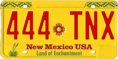 NM license plate 444TNX