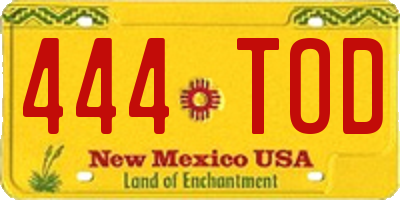 NM license plate 444TOD