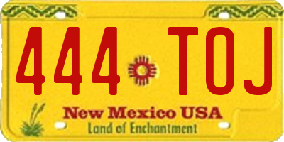 NM license plate 444TOJ