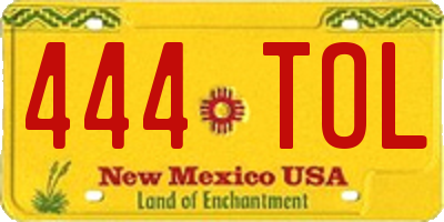 NM license plate 444TOL