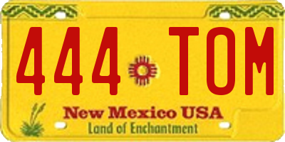 NM license plate 444TOM