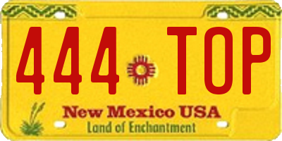 NM license plate 444TOP
