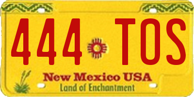 NM license plate 444TOS