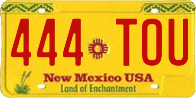 NM license plate 444TOU