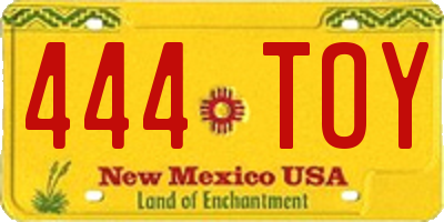 NM license plate 444TOY