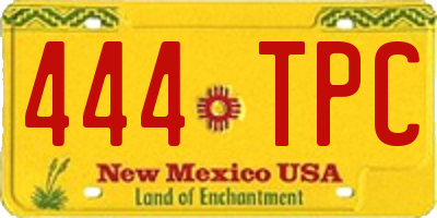 NM license plate 444TPC