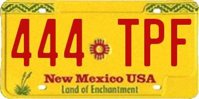 NM license plate 444TPF