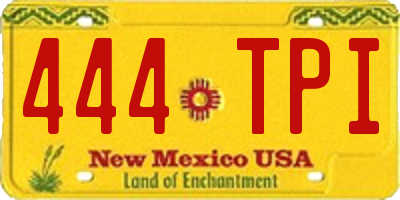 NM license plate 444TPI