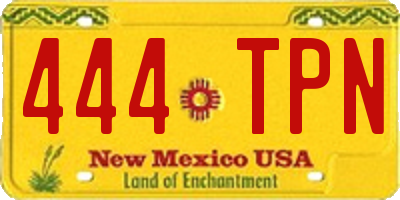 NM license plate 444TPN