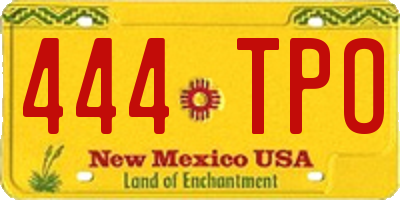 NM license plate 444TPO