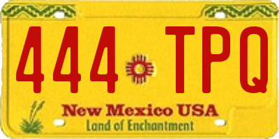 NM license plate 444TPQ