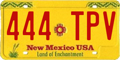 NM license plate 444TPV