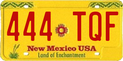 NM license plate 444TQF