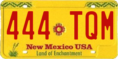 NM license plate 444TQM
