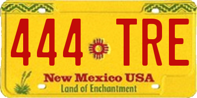 NM license plate 444TRE
