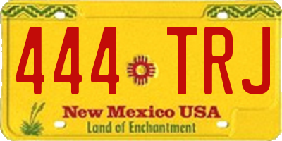 NM license plate 444TRJ