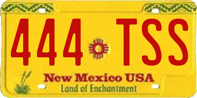 NM license plate 444TSS