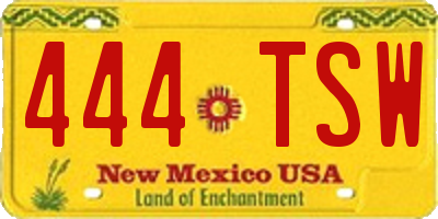 NM license plate 444TSW
