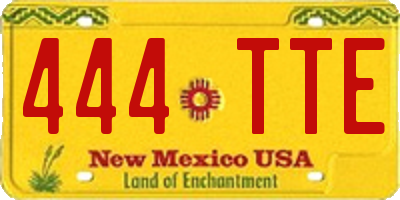 NM license plate 444TTE