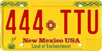 NM license plate 444TTU