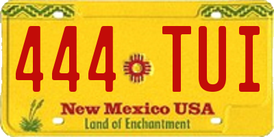 NM license plate 444TUI