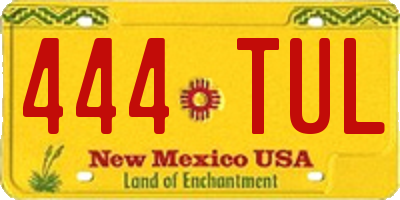 NM license plate 444TUL