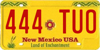 NM license plate 444TUO