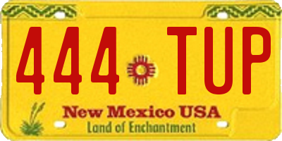 NM license plate 444TUP