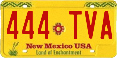 NM license plate 444TVA