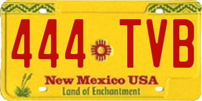 NM license plate 444TVB