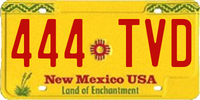 NM license plate 444TVD