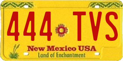 NM license plate 444TVS
