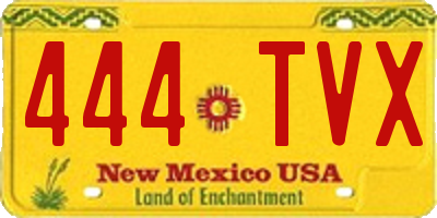 NM license plate 444TVX