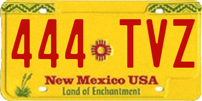 NM license plate 444TVZ