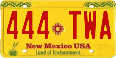NM license plate 444TWA