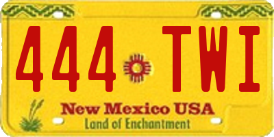 NM license plate 444TWI