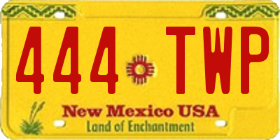 NM license plate 444TWP