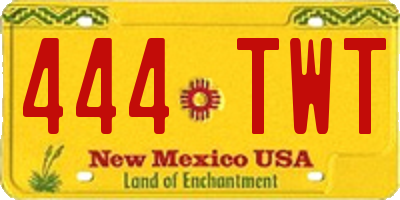 NM license plate 444TWT