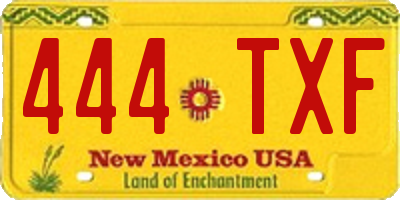 NM license plate 444TXF
