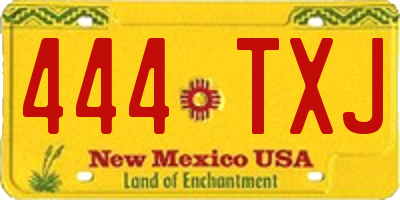 NM license plate 444TXJ