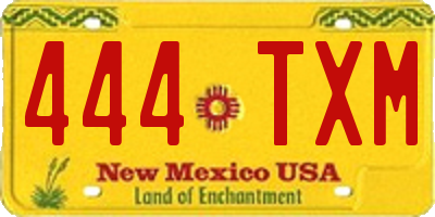 NM license plate 444TXM