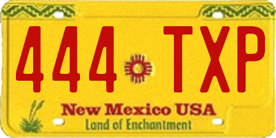 NM license plate 444TXP